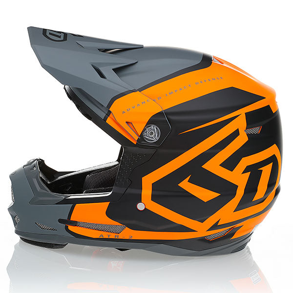 6D helmet orange neon product view — with ODS impact management for angular and linear energy, ventilated and lightweight, SKU 11-6513.