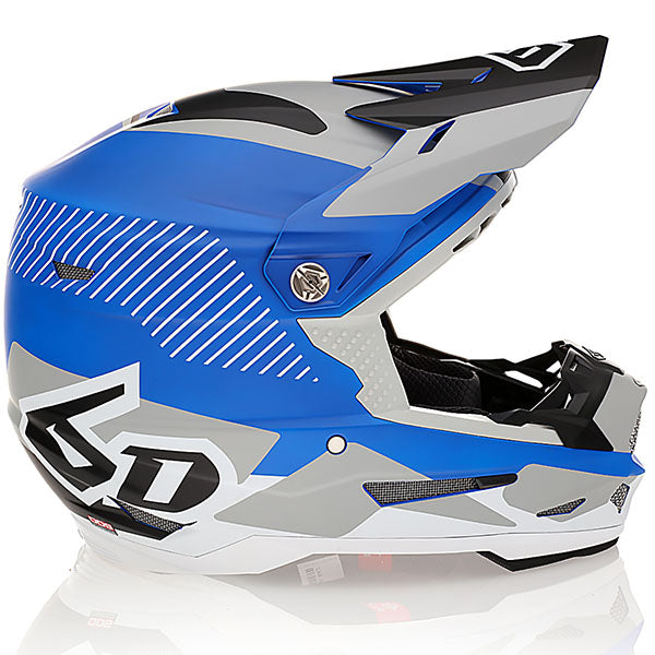 6D helmet blue product view — with ODS impact management for angular and linear energy, ventilated and lightweight, SKU 12-2907.