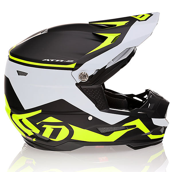 6D helmet yellow product view — with ODS impact management for angular and linear energy, ventilated and lightweight, SKU 12-2715.