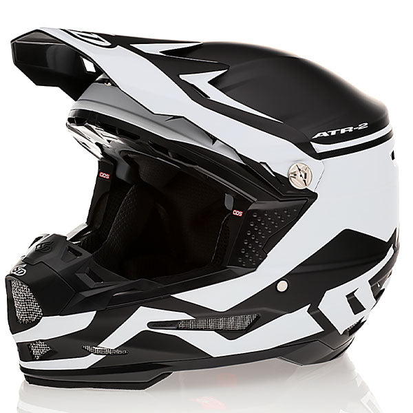 6D helmet white product view — with ODS impact management for angular and linear energy, ventilated and lightweight, SKU 12-2757.