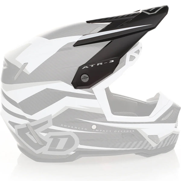 Studio photo on a white background of 6d atr 3 rival visor; showing visor shape, mounting points, and surface finish; SKU 72-80