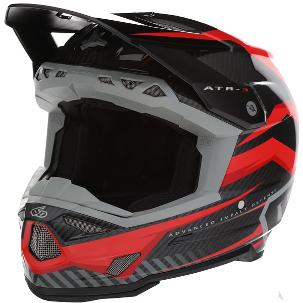 Image of 6D, ATR-3 Rival Helmet, SKU 13-06, Colors: Gloss Cyan, Matte White, Gloss Red, Gloss Gold, Sizes: XS to 2X, Available at BTO Sports, front view, showing helmet design, venting, and shell details