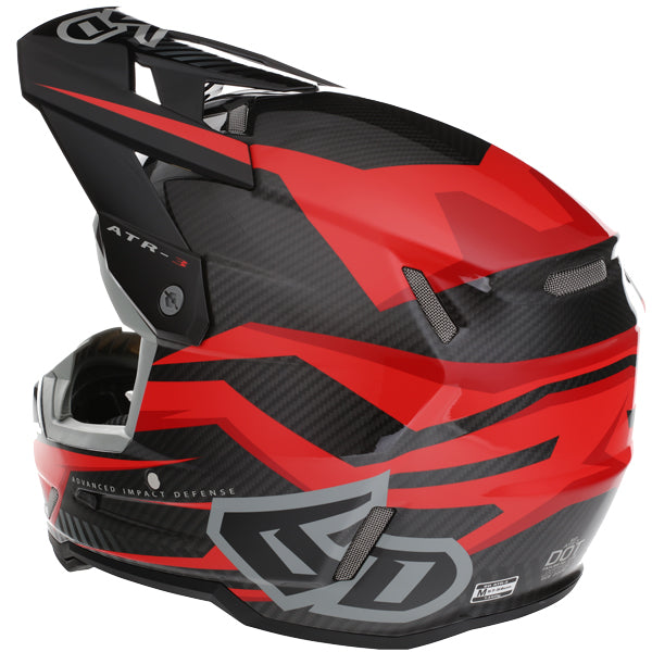 Image of 6D, ATR-3 Rival Helmet, SKU 13-06, Colors: Gloss Cyan, Matte White, Gloss Red, Gloss Gold, Sizes: XS to 2X, Available at BTO Sports, front view, showing helmet design, venting, and shell details