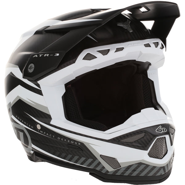 Image of 6D, ATR-3 Rival Helmet, SKU 13-06, Colors: Gloss Cyan, Matte White, Gloss Red, Gloss Gold, Sizes: XS to 2X, Available at BTO Sports, front view, showing helmet design, venting, and shell details