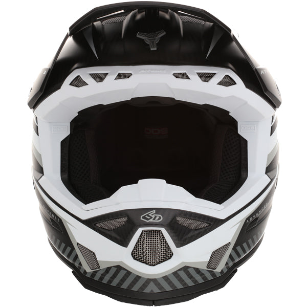 Image of 6D, ATR-3 Rival Helmet, SKU 13-06, Colors: Gloss Cyan, Matte White, Gloss Red, Gloss Gold, Sizes: XS to 2X, Available at BTO Sports, front view, highlighting helmet profile, visor area, and surface finish