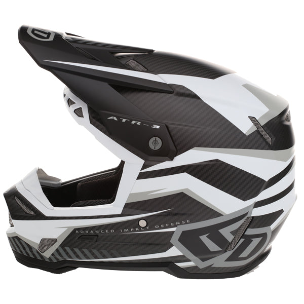 Image of 6D, ATR-3 Rival Helmet, SKU 13-06, Colors: Gloss Cyan, Matte White, Gloss Red, Gloss Gold, Sizes: XS to 2X, Available at BTO Sports, front view, showing helmet design, venting, and shell details