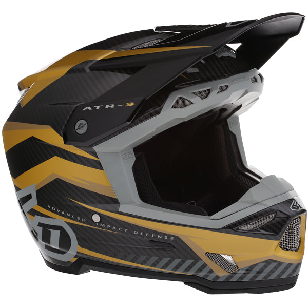 Image of 6D, ATR-3 Rival Helmet, SKU 13-06, Colors: Gloss Cyan, Matte White, Gloss Red, Gloss Gold, Sizes: XS to 2X, Available at BTO Sports, front view, showing helmet design, venting, and shell details