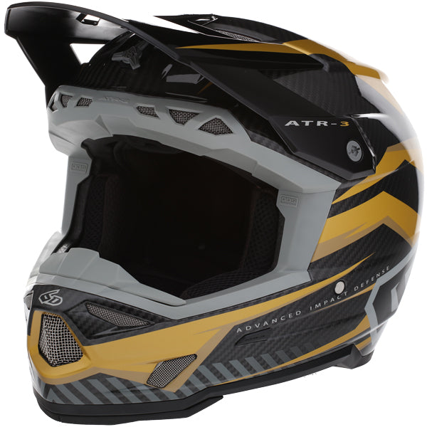Image of 6D, ATR-3 Rival Helmet, SKU 13-06, Colors: Gloss Cyan, Matte White, Gloss Red, Gloss Gold, Sizes: XS to 2X, Available at BTO Sports, front view, showing helmet design, venting, and shell details