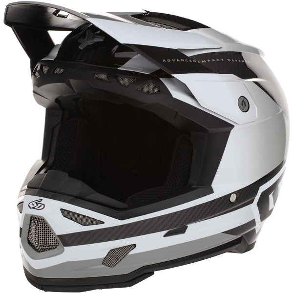 Image of 6D, ATR-3 Pure Helmet, SKU 13-07, Colors: Gloss White, Gloss Orange, Gloss Cyan Blue, Sizes: XS to 2X, Available at BTO Sports, front view, showing helmet design, venting, and shell details