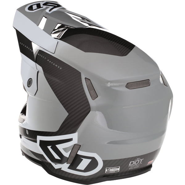 Image of 6D, ATR-3 Pure Helmet, SKU 13-07, Colors: Gloss White, Gloss Orange, Gloss Cyan Blue, Sizes: XS to 2X, Available at BTO Sports, front view, showing helmet design, venting, and shell details