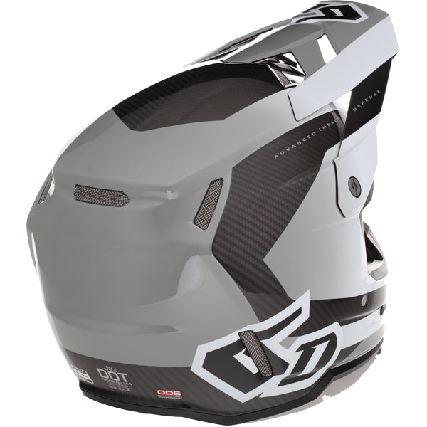 Image of 6D, ATR-3 Pure Helmet, SKU 13-07, Colors: Gloss White, Gloss Orange, Gloss Cyan Blue, Sizes: XS to 2X, Available at BTO Sports, front view, highlighting helmet profile, visor area, and surface finish