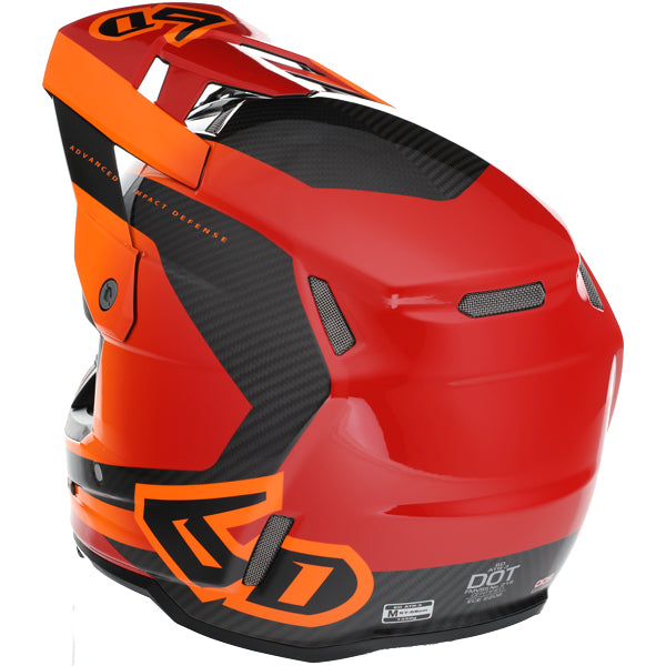 Image of 6D, ATR-3 Pure Helmet, SKU 13-07, Colors: Gloss White, Gloss Orange, Gloss Cyan Blue, Sizes: XS to 2X, Available at BTO Sports, front view, showing helmet design, venting, and shell details