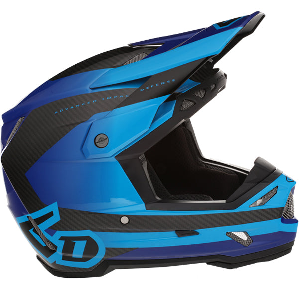 Image of 6D, ATR-3 Pure Helmet, SKU 13-07, Colors: Gloss White, Gloss Orange, Gloss Cyan Blue, Sizes: XS to 2X, Available at BTO Sports, front view, showing helmet design, venting, and shell details