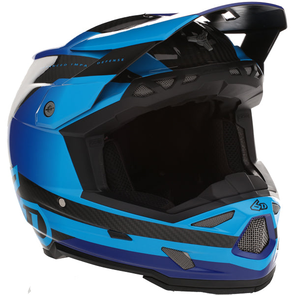 Image of 6D, ATR-3 Pure Helmet, SKU 13-07, Colors: Gloss White, Gloss Orange, Gloss Cyan Blue, Sizes: XS to 2X, Available at BTO Sports, front view, showing helmet design, venting, and shell details