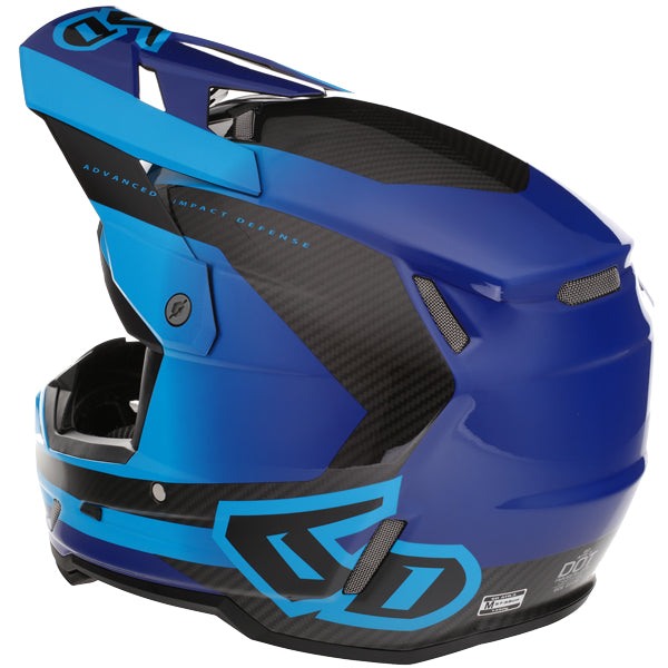 Image of 6D, ATR-3 Pure Helmet, SKU 13-07, Colors: Gloss White, Gloss Orange, Gloss Cyan Blue, Sizes: XS to 2X, Available at BTO Sports, front view, showing helmet design, venting, and shell details