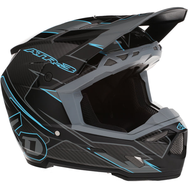 Image of 6D, ATR-3 Reflex Helmet, SKU 13-08, Colors: Gloss Black, Gloss Purple, Gloss White, Sizes: XS to 2X, Available at BTO Sports, front view, highlighting helmet profile, visor area, and surface finish
