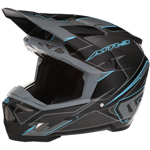 Image of 6D, ATR-3 Reflex Helmet, SKU 13-08, Colors: Gloss Black, Gloss Purple, Gloss White, Sizes: XS to 2X, Available at BTO Sports, front view, showing helmet shell shape, vent layout, and exterior graphics