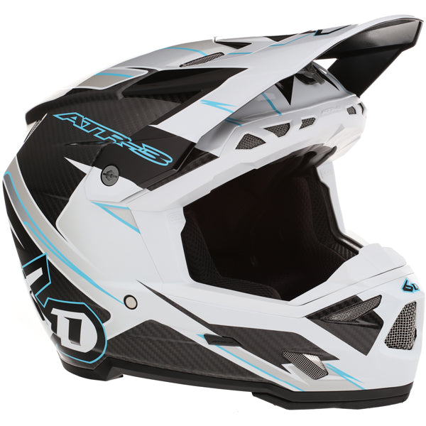 Image of 6D, ATR-3 Reflex Helmet, SKU 13-08, Colors: Gloss Black, Gloss Purple, Gloss White, Sizes: XS to 2X, Available at BTO Sports, front view, highlighting helmet profile, visor area, and surface finish
