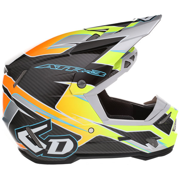Image of 6D, ATR-3Y Reflex Helmet (Youth), SKU 16-04, Colors: Gloss Neon Orange, Gloss Purple, Gloss Neon Yellow, Sizes: Y-SM to Y-XL, Available at BTO Sports, front view, showing helmet design, venting, and shell details