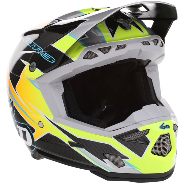Image of 6D, ATR-3Y Reflex Helmet (Youth), SKU 16-04, Colors: Gloss Neon Orange, Gloss Purple, Gloss Neon Yellow, Sizes: Y-SM to Y-XL, Available at BTO Sports, front view, highlighting helmet profile, visor area, and surface finish