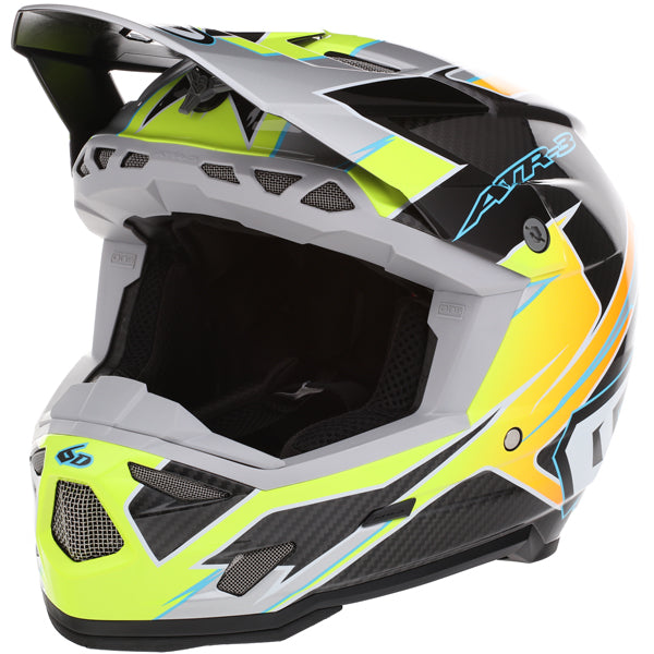 Image of 6D, ATR-3Y Reflex Helmet (Youth), SKU 16-04, Colors: Gloss Neon Orange, Gloss Purple, Gloss Neon Yellow, Sizes: Y-SM to Y-XL, Available at BTO Sports, front view, showing helmet shell shape, vent layout, and exterior graphics