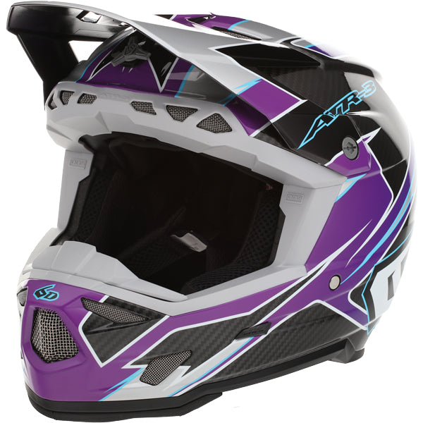 Image of 6D, ATR-3Y Reflex Helmet (Youth), SKU 16-04, Colors: Gloss Neon Orange, Gloss Purple, Gloss Neon Yellow, Sizes: Y-SM to Y-XL, Available at BTO Sports, front view, showing helmet shell shape, vent layout, and exterior graphics