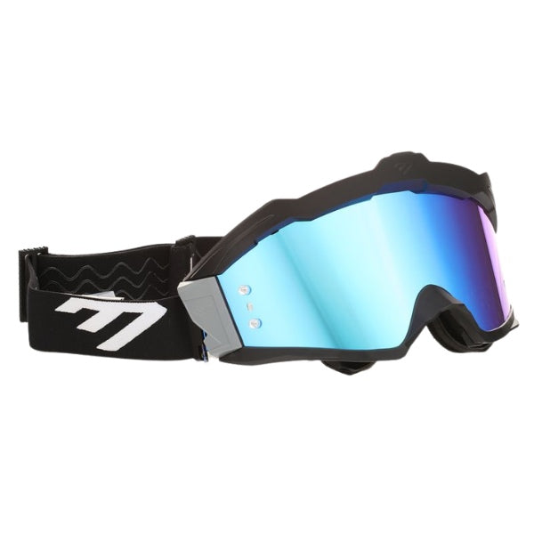6D Helmets Max R Goggles (Mirror Lens) in White/Black with mirror blue lens SKU 40-0042