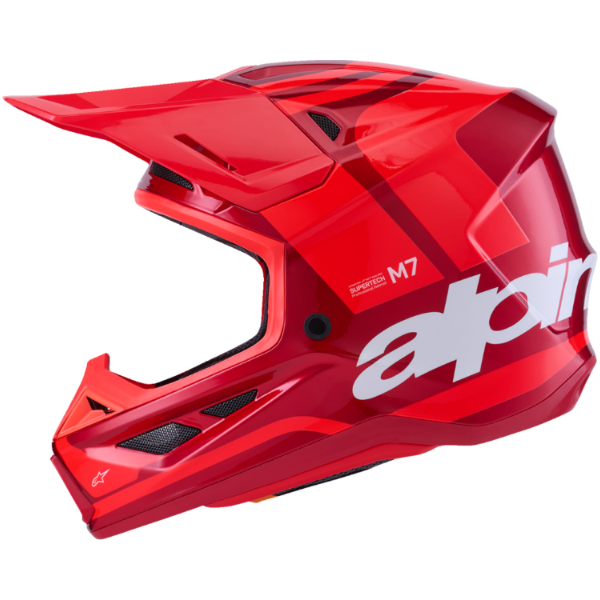 482-00187S, Alpinestars, S-M7 Core Helmet, Red Glossy, Orange/Blue Matte, Sizes XS, SM, MD, LG, XL product photo