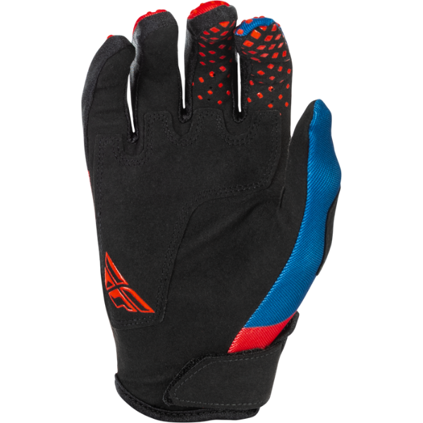 Fly Racing Kinetic Gloves (Youth) detail close-up view Colors: Black/Grey Sizes: Y-LG to Y-SM SKU:379-410 | Available at BTO Sports.