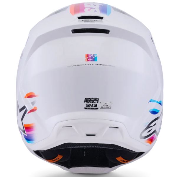 8301226-2180-2XL, Alpinestars, S-M3 Force OCD Helmet, White Glossy, Sizes XS, SM, MD, LG, XL product photo