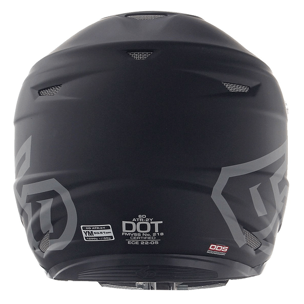 6D helmet black matte product view — with ODS impact management for angular and linear energy, ventilated and lightweight, SKU 11-5603.
