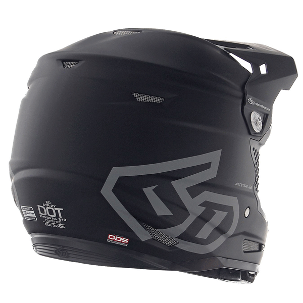 6D helmet black matte product view — with ODS impact management for angular and linear energy, ventilated and lightweight, SKU 11-5610.