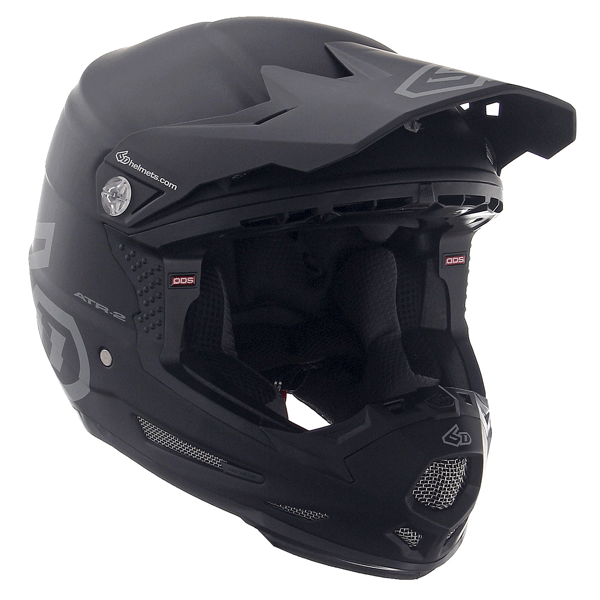 6D helmet black matte product view — with ODS impact management for angular and linear energy, ventilated and lightweight, SKU 11-5612.