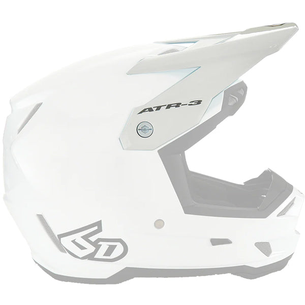 6D ATR product image in Gloss/Blk SKU 72-80. Helmet Visor, Available at BTO Sports side view, showing product profile and surface details Colors: Gloss Black, Gloss White, Gloss Black White Trim, Matte Black