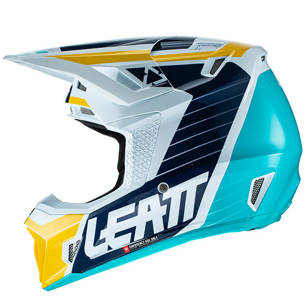 Detailed product image of Leatt, Moto 7.5 V22 Helmet in Black, Colors: Aqua, Black, Cactus, Lime, White, Sizes: 2-2, SKU: 1022010140