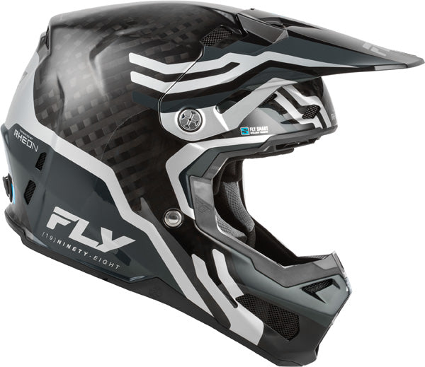 Image of fly racing formula s carbon byte helmet-youth, in red carbon and red and grey, on a white studio background, | Fly Racing - Formula S Carbon Byte Helmet (Youth) | SKU 73-4450 | Colors: Black Carbon/Grey/Silver, Blue Carbon/Blue/White, Black Carbon/Teal/Lime, Red Carbon/Red/Grey | Available at BTO Sports