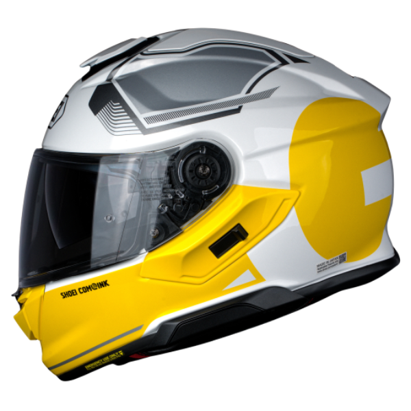 Studio image on a white background of Shoei, GT-Air 3 Mike Helmet, front view, highlighting helmet profile, visor area, and surface finish, Colors: Blue/Red TC-2, Yellow/White TC-3, Black/Green TC-4, White/Black TC-6, SKU 0121170203