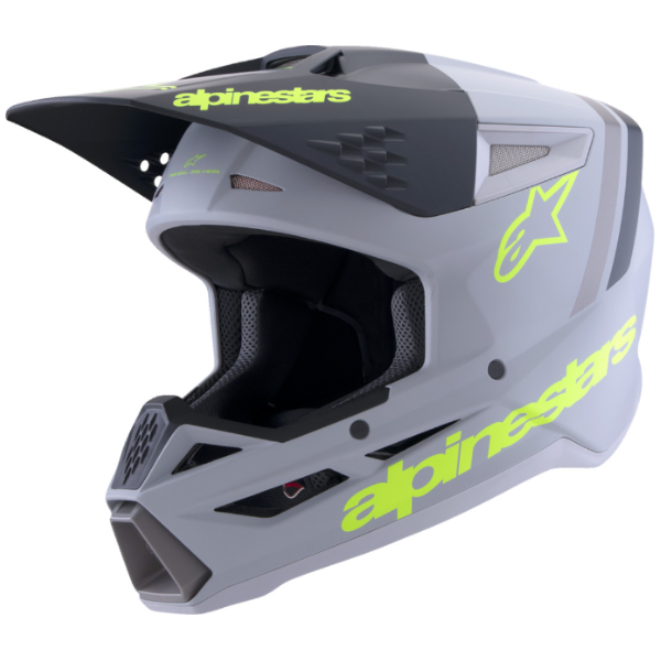 01109008, Alpinestars, S-M3 Radium Helmet, Black/Red Fluo/White Glossy, Gray/Black/Yellow Fluo Matte, Black/White/Gray Glossy, Sizes XS, SM, MD, LG, XL product photo