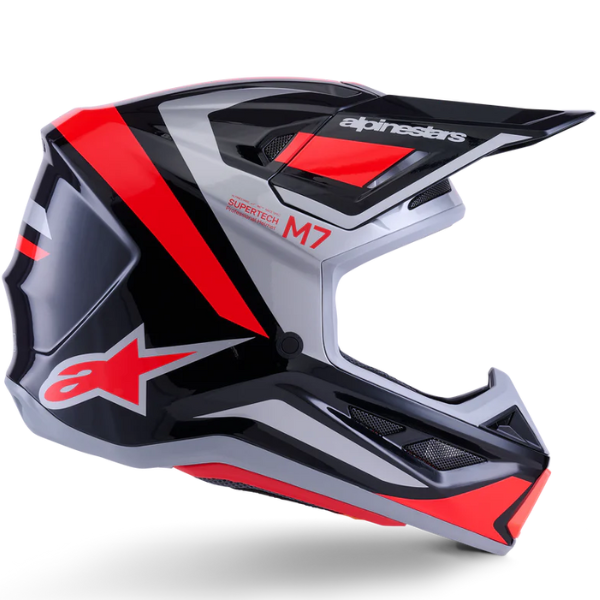 8301626-1565-XL, Alpinestars, S-M7 Rise Helmet, Black/Silver/Red Fluo Glossy, Black/Yellow/Pink Glossy, Blue/White Glossy, Sizes XS, SM, MD, LG, XL product photo