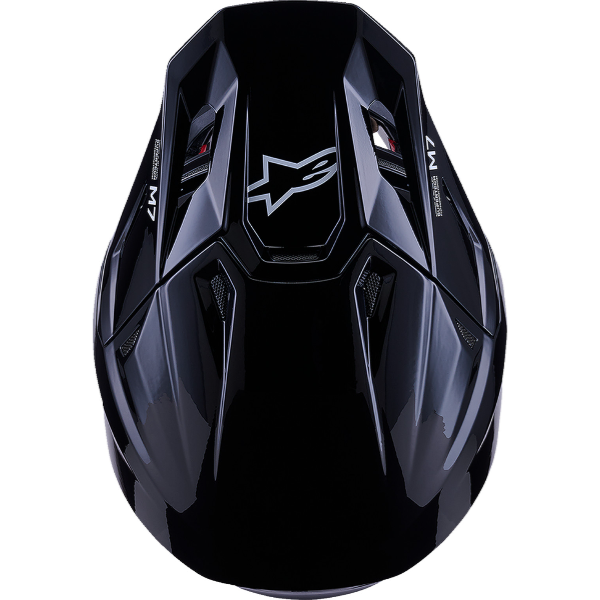 01109267, Alpinestars, S-M7 Solid Helmet, Black Glossy, White Glossy, Sizes XS, SM, MD, LG, XL product photo