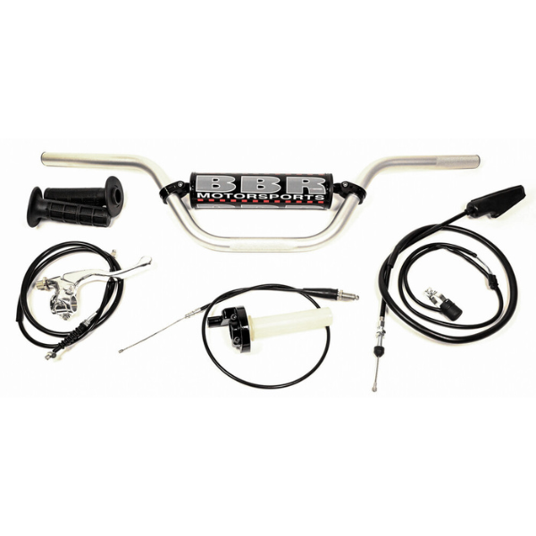 Studio image on a white background of BBR, Handlebar Kits, showing product profile and surface details, Colors: Honda, Kawasaki, SKU 80-9610