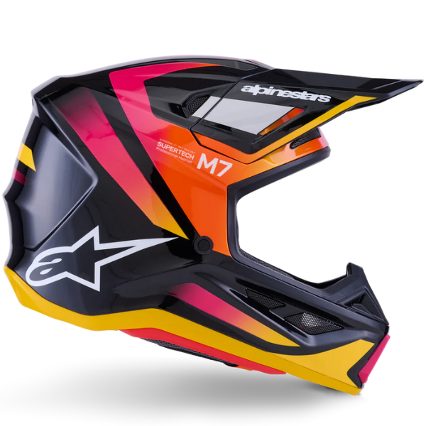 8301626-1564-2XL, Alpinestars, S-M7 Rise Helmet, Black/Silver/Red Fluo Glossy, Black/Yellow/Pink Glossy, Blue/White Glossy, Sizes XS, SM, MD, LG, XL product photo