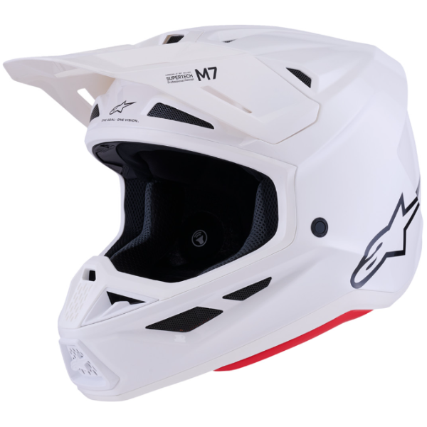 01109268, Alpinestars, S-M7 Solid Helmet, Black Glossy, White Glossy, Sizes XS, SM, MD, LG, XL product photo