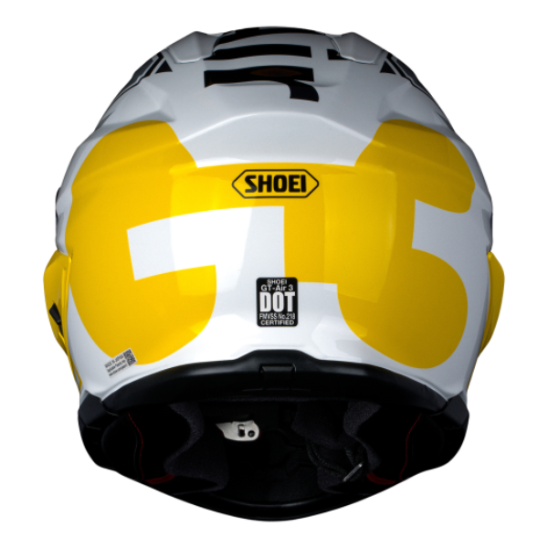Clean studio shot of Shoei, GT-Air 3 Mike Helmet, front view, showing helmet design, venting, and shell details, Colors: Blue/Red TC-2, Yellow/White TC-3, Black/Green TC-4, White/Black TC-6, SKU 0121170203