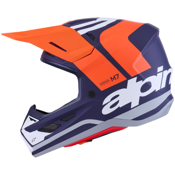 482-00188M, Alpinestars, S-M7 Core Helmet, Red Glossy, Orange/Blue Matte, Sizes XS, SM, MD, LG, XL product photo