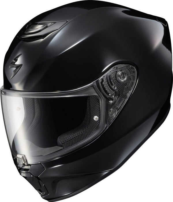 Scorpion EXO - EXO R330 Solid Helmet, motorcycle helmet, front three-quarter view, color options: 2XL, 3X, LG, MD, SM, XL, XS, sizes: Black, Matte Black, White