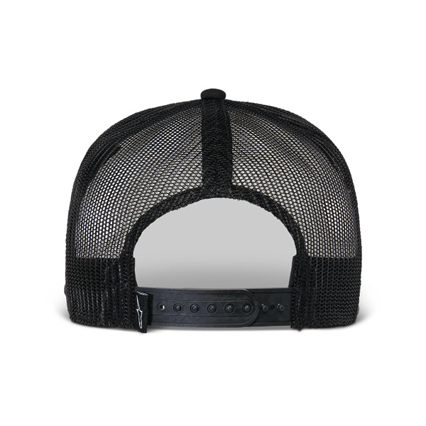 High-resolution studio image of Alpinestars - Flag Flat Trucker Hat; showing overall shape and visible design details; SKU 482-763