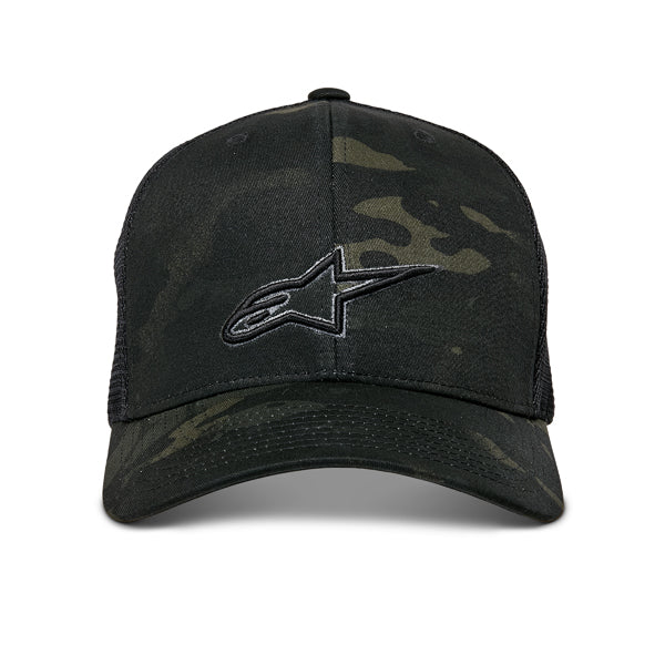 Studio photo on a white background of Alpinestars - Recon Camo Trucker Hat; showing overall shape and visible design details; SKU 482-763