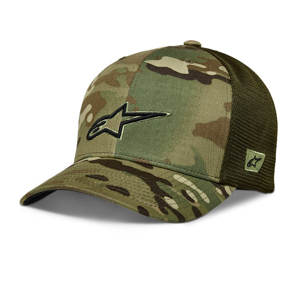 High-resolution studio image of Alpinestars - Recon Camo Trucker Hat; showing overall shape and visible design details; SKU 482-763