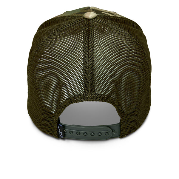 Professional studio photo of Alpinestars - Recon Camo Trucker Hat; showing overall shape and visible design details; SKU 482-763
